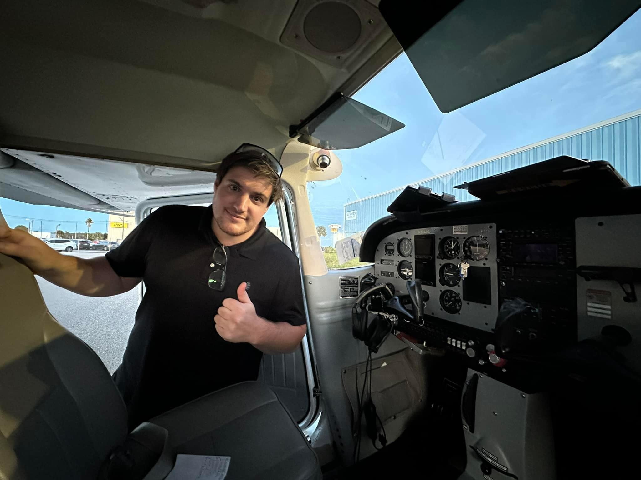 Person in plane