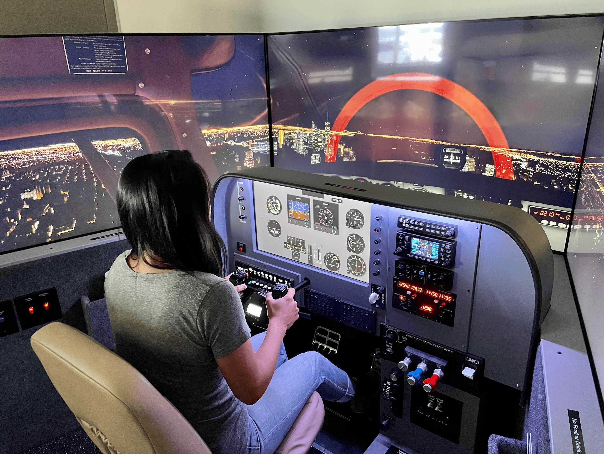 Flying in the simulator
