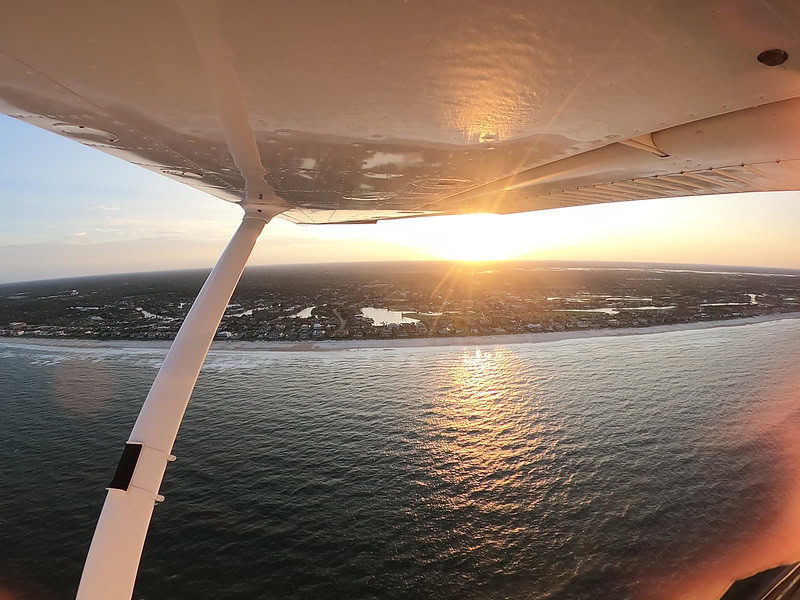 Flying at Sunset